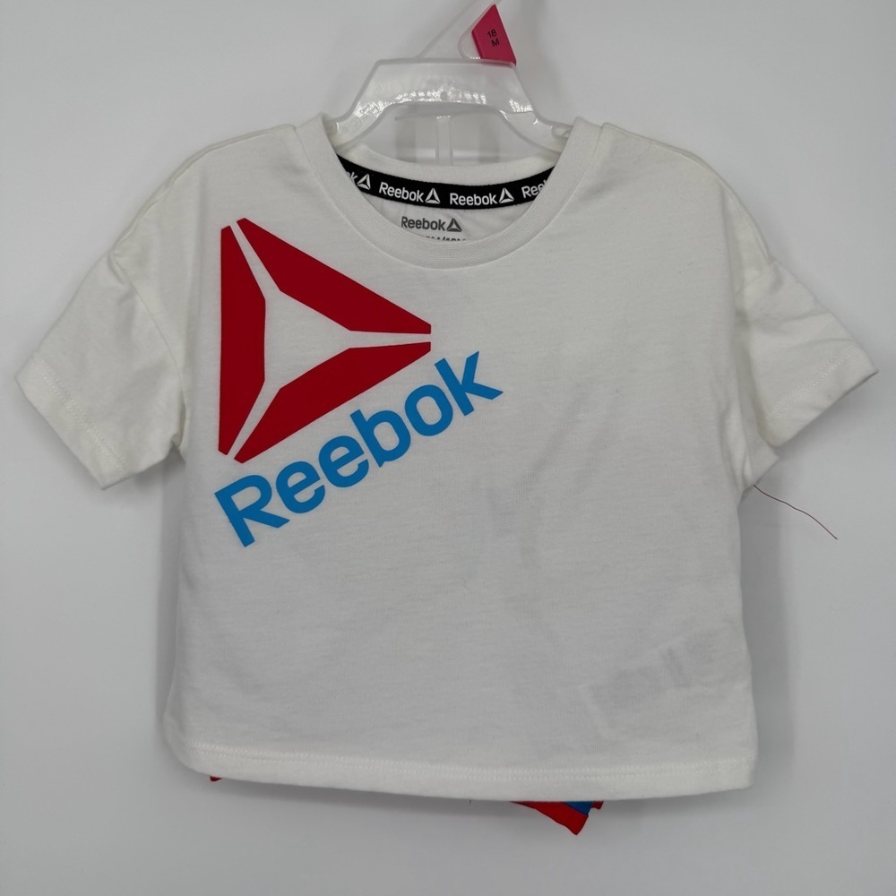 NWT Reebok Kids T Shirt and Shorts Set with Red and Blue Logo 18mo